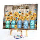 Sunflower Butterfly Oil Paint By Numbers DIY Craft Coloring Drawing Home Decor