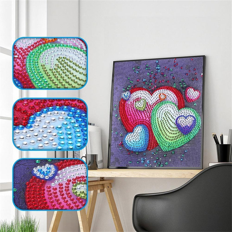 5D DIY Special-shaped Diamond Painting Cross Stitch Embroidery (H030 Heart)
