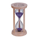 Wooden Sand Clock 3 Minutes Hourglass Sandglass Toothbrush Timer(Purple)