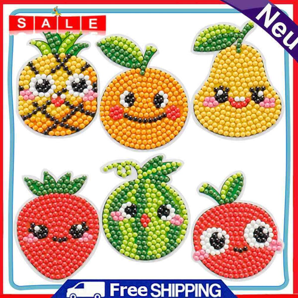 Diamond Painting Cartoon Stickers Kids DIY Round Drill Mosaic Decals for Phone