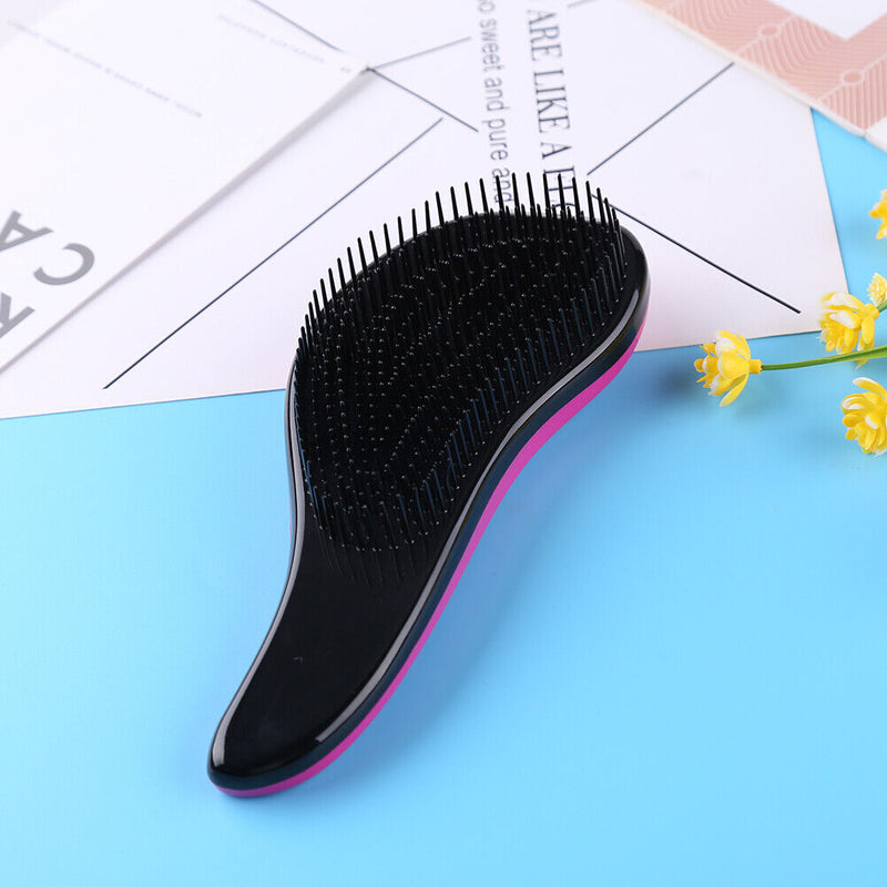 Hair Comb Detangle Hairbrush Massage Brush Curly Styling Tool (Purple Red) Newly