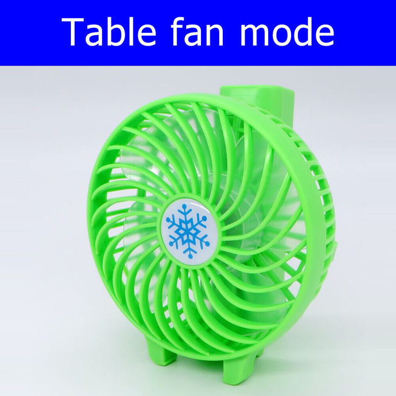 Folding Handheld Desktop Summer Cooling Fan for Travel Office Dorm (Green)