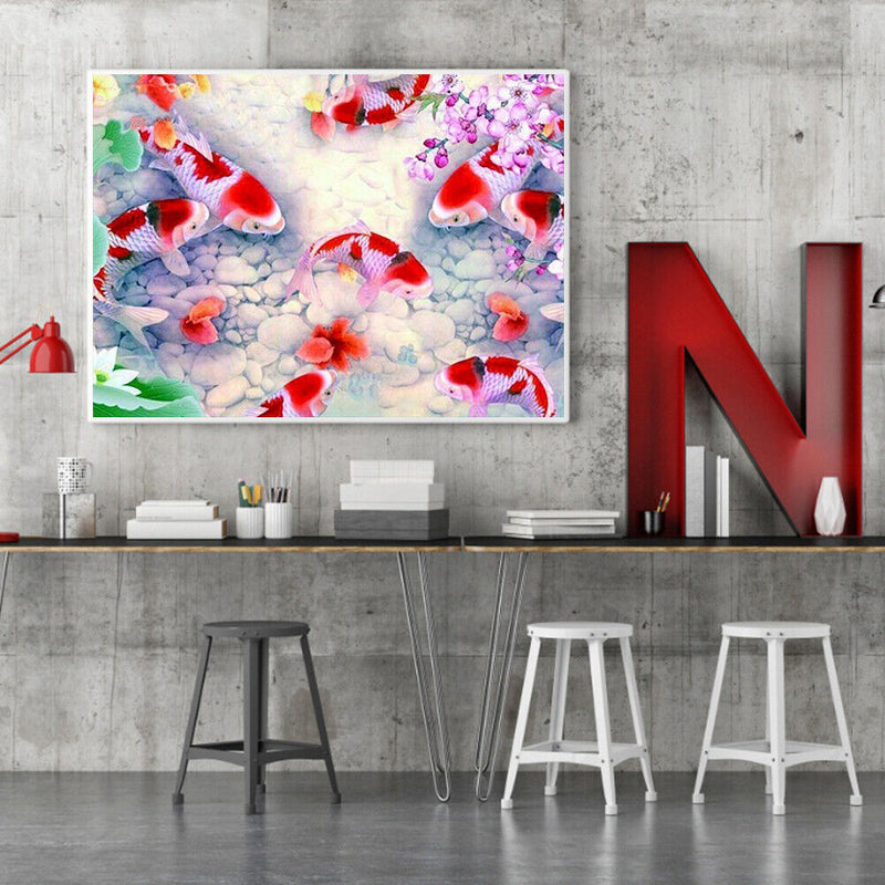 Acrylic Oil Painting By Numbers Beautiful Fish Digital Picture Home Wall Decor