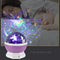 Rotary USB LED Night Light Star Projector Battery Kid Bedroom Lamp (Purple)