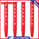 Snow & Sand Tent Stakes Pegs-Rustproof Aluminum U-Shaped Tent Pegs (Red)