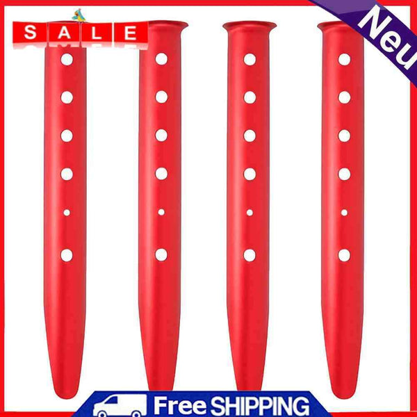 Snow & Sand Tent Stakes Pegs-Rustproof Aluminum U-Shaped Tent Pegs (Red)