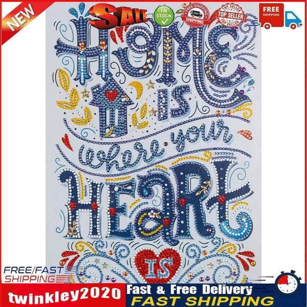 Diamond Painted 5D DIY English words Partial Special Rhinestone Set Newly