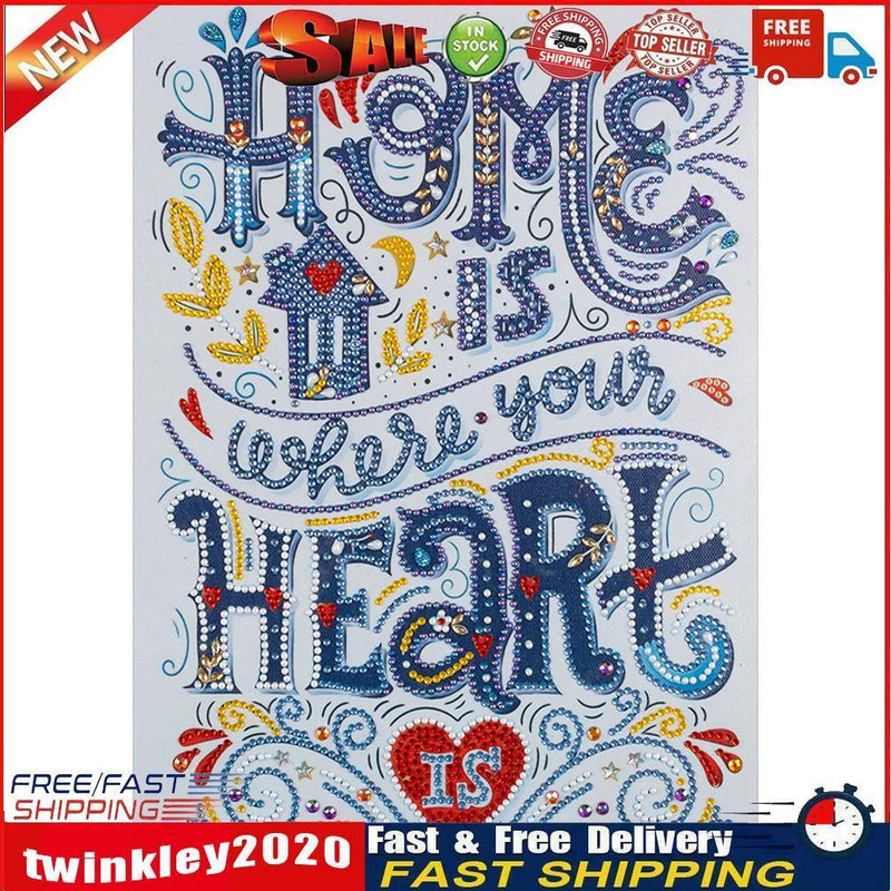 Diamond Painted 5D DIY English words Partial Special Rhinestone Set Newly