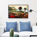 Girl Driving Hand Painted Oil Paint By Numbers Digital Drawing Canvas Home Art