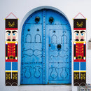 2pcs Oxford Christmas Door Banner Festival Decors Door Curtain Hanging Cloth