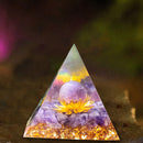 Crystal Orgone Pyramid Healing Reiki Chakra Stones Orgonite Pyramid 6cm (A)
