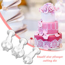 3pcs Silicone Cake Decorative Mold Star Plunger Fondant Cookie Cutter DIY B
