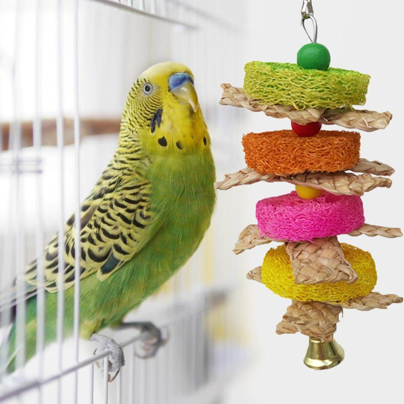 Parrot Bird Pet Hanging Swing Bird Corn Husk Chewing Bite Scratch Toys Newly