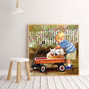Full Round Drill Diamond Painting Little Boy Car 5D DIY Handmade Mosaic Crafts