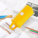 Korean Large Capacity Pencil Case Bags Zipper Solid Stationery Box (Yellow)