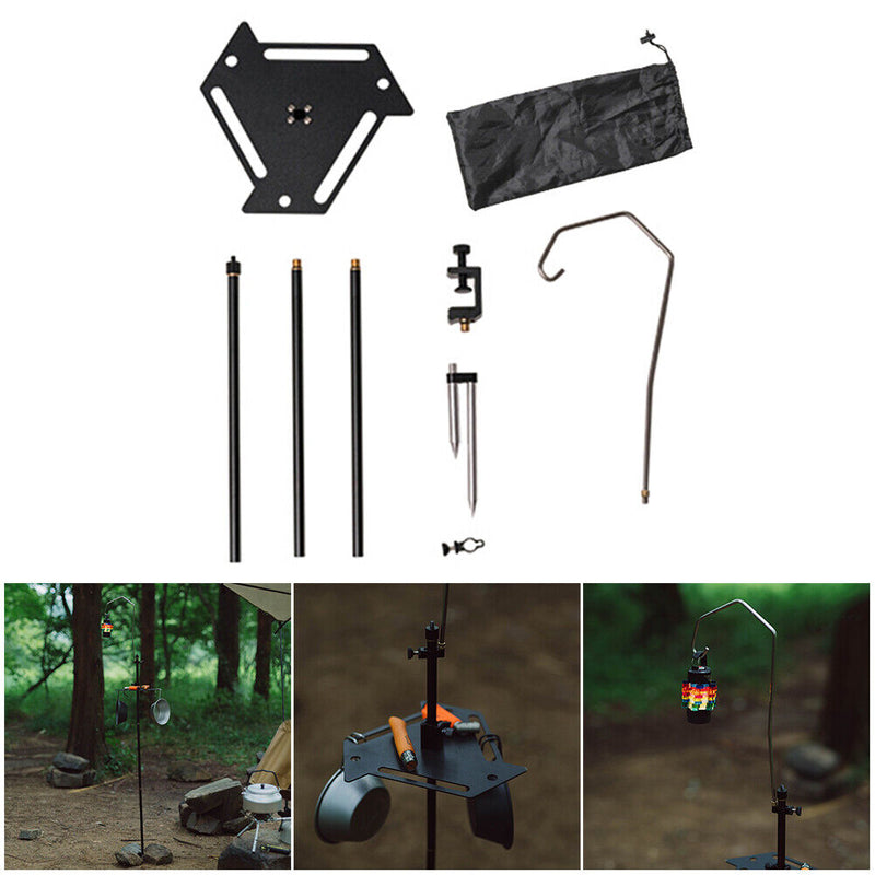 Aluminum Alloy Camping Lamp Holder Insert Hanging Light Stand for Outdoor Hiking