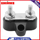 Block Heavy Duty Dual M6 Power Distribution Stud Terminal Bus Bar (Black)