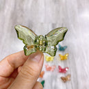 Butterfly Hair Claws Clip Women Korean Transparent Hairpin (Light Green)