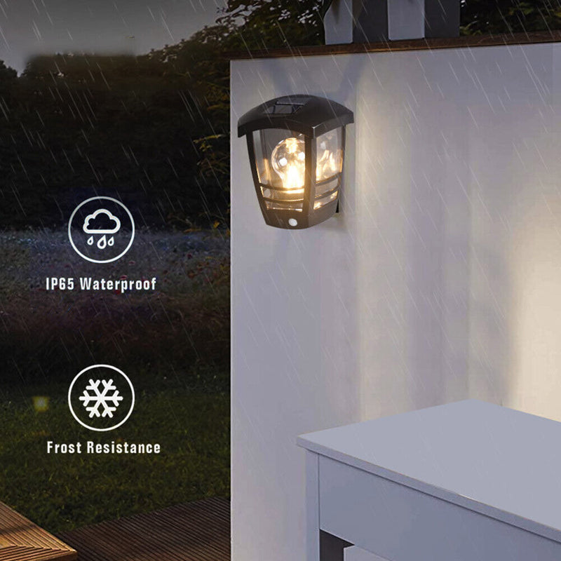 Retro LED Solar Light Outdoor Motion Sensor Street Garden Wall Lamp (Round)