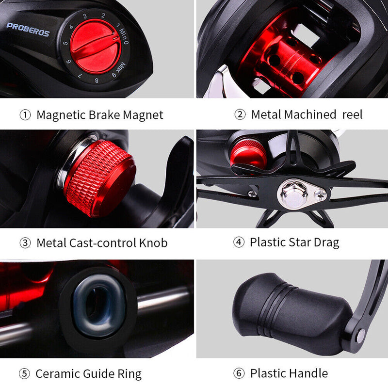 8kg Max Drag Fishing Reel 7.2:1 Bait Casting Fishing Wheel (Right Hand) Newly