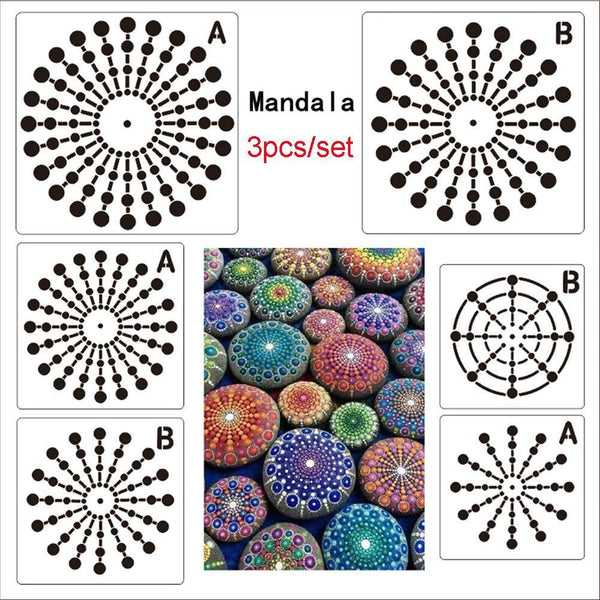 DIY Craft Scrapbooking Painting template Mandala Auxiliary Layering Stencils
