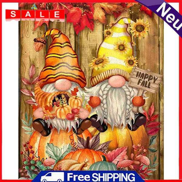 5D Rhinestone Pictures DIY Pumpkin Gnome Full Round Drill Diamond Painting Kit
