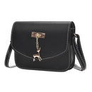 Retro Women Messenger Crossbody Handbag PU Simple Mini Shoulder Bag/Black