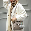 Women Messenger Handbag Shoulder Bag PU Leather Satchel Sling Bag/Grey