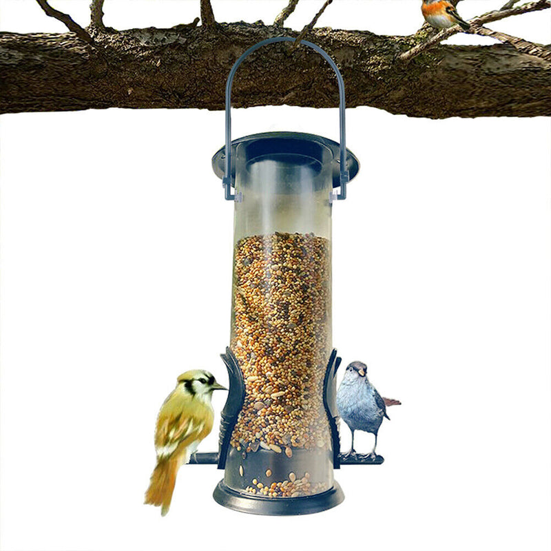 Hanging Wild Bird Seed Feeder Plastic Hummingbird Food Dispenser Automatic