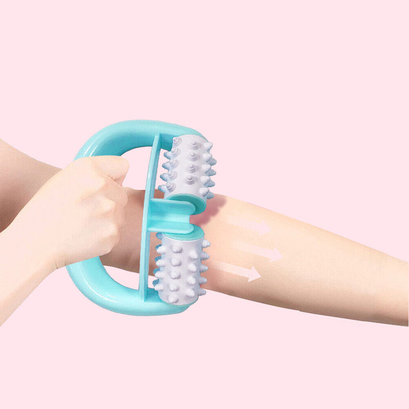 PVC Plastic Manual Body Roller Massager Dual Wheel Pain Relief Massage Tools