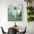 Frameless Oil Paint By Numbers DIY Angel Picture Craft Kit for Home Living Room