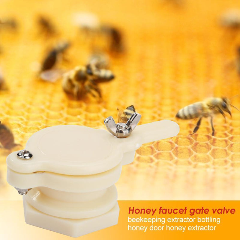 Nylon Bee Extractor Honey Tap Gate Valve Gardening Beekeeping Equip (White)