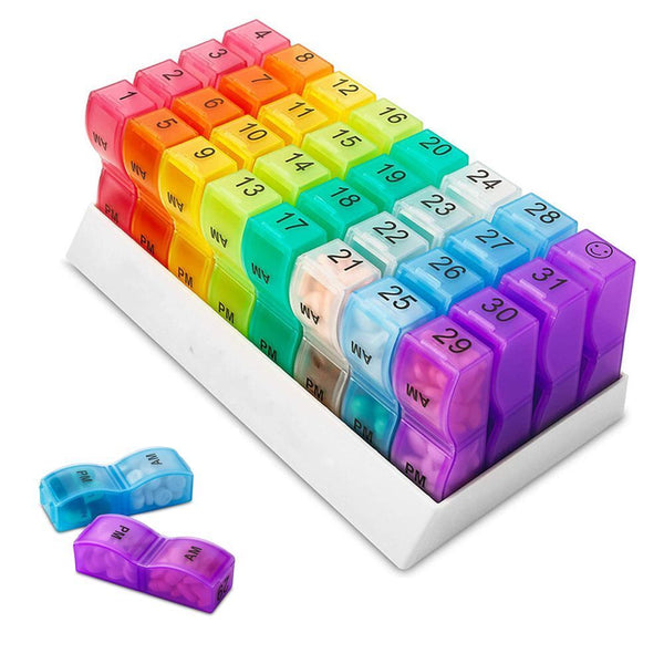 Dispenser Container Monthly Pill Organizer Tablet Holder Pill Case Pill Box