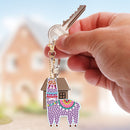 5pcs Diamond Painting Alpaca Keychain DIY Crystal Drill Key Ring (YSGJ030) Newly
