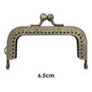 Embossed Clutch Purse Clasp Lock Beads Square Shaped Wallet Metal Handle Fram