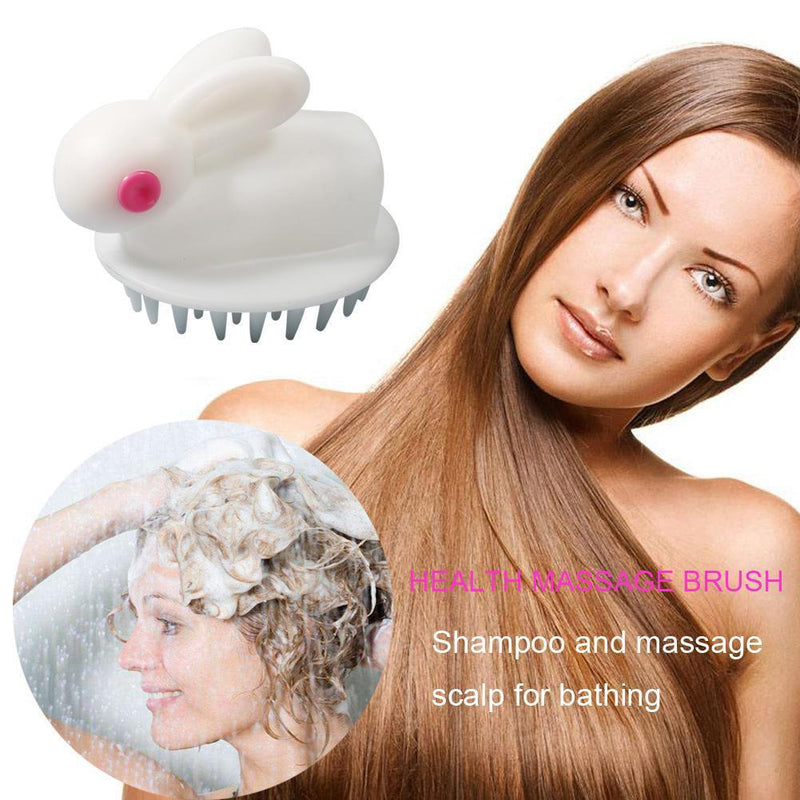 Silicone Head Scalp Massage Brush Shampoo Hair Washing Bath Comb (White)