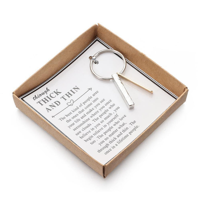 Gift Friendship Keychain Through Thick and Thin Keychain Inspirational Keychain