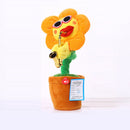 Simulation Sunflower Dancing Saxophone Musical Plush Toys (Orange Fillet) Newly