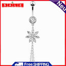 Flower Tassel Belly Button Ring Zircon Sexy Body Navel Piercing Pendant Jewelry