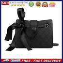 Autumn Women Bowknot Flap Clutches Portable Lattice PU Shoulder Crossbody Bags