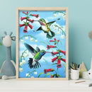 Bird Hold Flower Diamond Painting Kits Full Round Drill Home Wall Decor