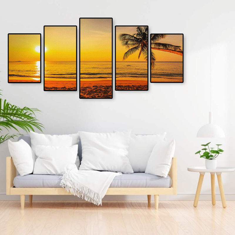 Ornamental Tropical Sunset Oil Painting Wulian Picture Art Craft Decoration Draw