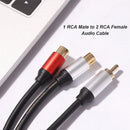 Metal 1 Male to Dual 2-RCA Female Adapter Stereo Y Adapter Splitter Audio Cable