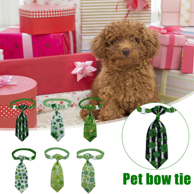 Dog Neck Tie St. Patricks Day Costume Pet Dog Cat Ties Collar - Irish Shamroc