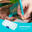 10 Grids Compartments Plastic Transparent Organizer Diamond Storage Box Newly