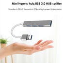 USB C HUB USB 3.0 Type-C Hub 4 Ports Splitter Adapter for PC (A809 Grey)