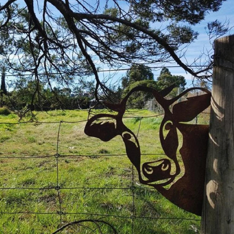 Garden Ornament Rusty Animal Scout Stakes Metal Silhouette Statue
