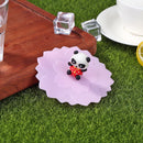 Cartoon Silicone Cup Cover Clear Cherry Heat-resistant Reusable Lid (Bear)