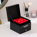 Handmade Eternal Preserved Rose with Projection Necklace Flower Gift Box