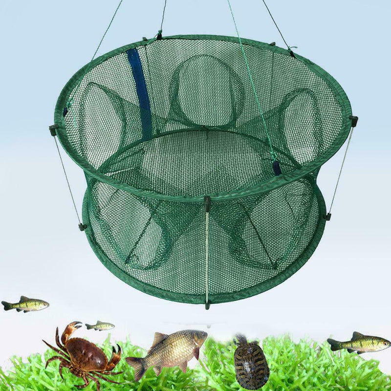 Automatic Fishing Net Trap Cage Round Shape Open For Crab Crayfish Lobster U0V2